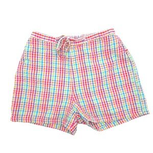 OshKosh B'gosh Girls Rainbow Gingham Seersucker Shorts Vintage Style 6X